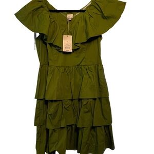 A New Day Green Ruffle Mini Dress